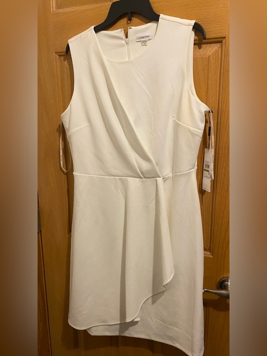 Calvin Klein Dresses & Skirts - Calvin Klein Ivory Sleeveless Draped Front Dress